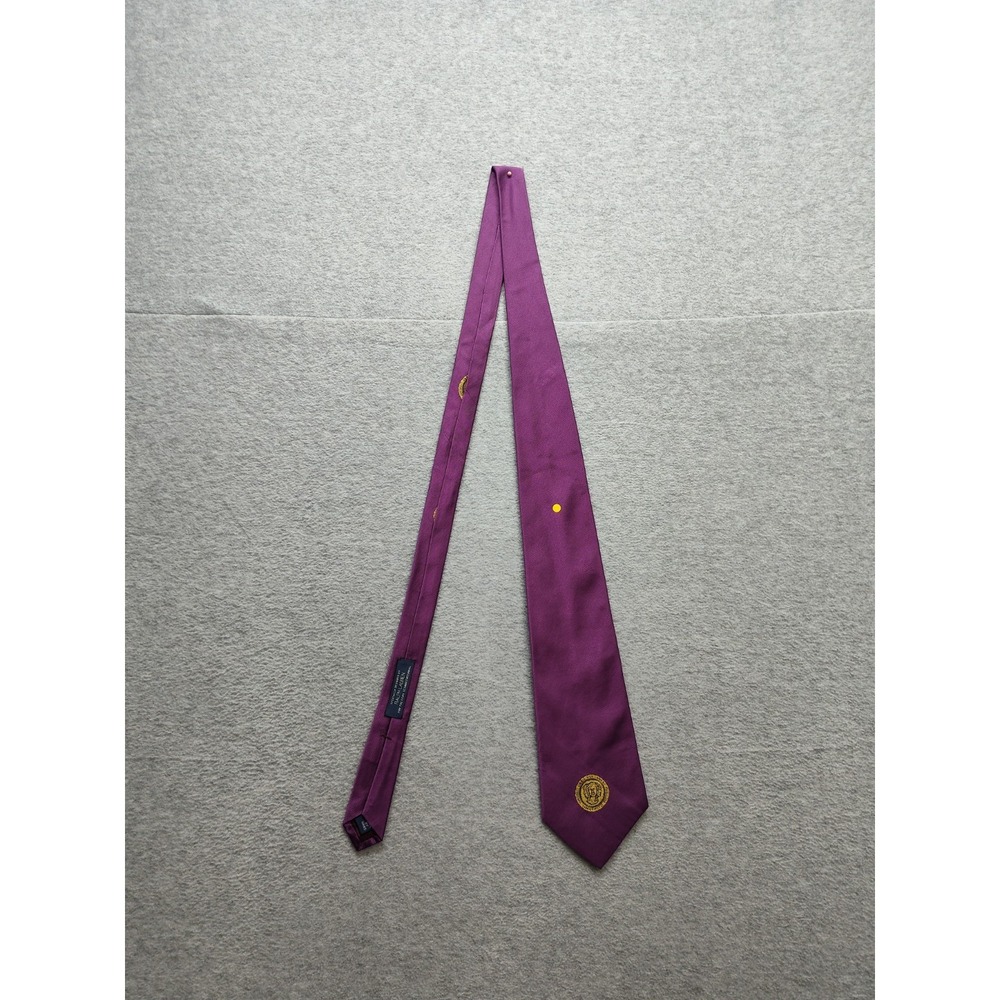 Polo By Ralph Lauren Men Ties Purple 100% Silk Lightweight Logo Comfort Formal
